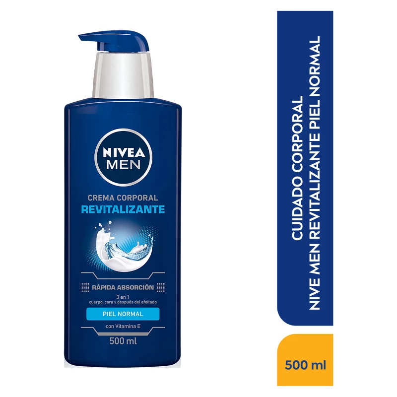 NIVEA FOR MEN CREMA CORPORAL REVITALIZANTE DE 500 ML