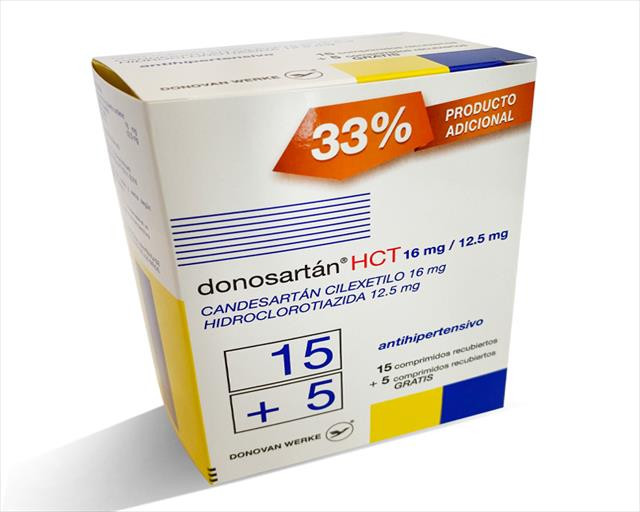 DONOSARTAN HCT 16MG/12.5MG X 15+5 TABLETAS