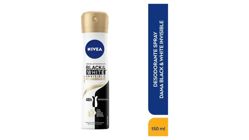 NIVEA DEO SPRAY INVISIBLE B&W EFECTO SATIN X 150ML