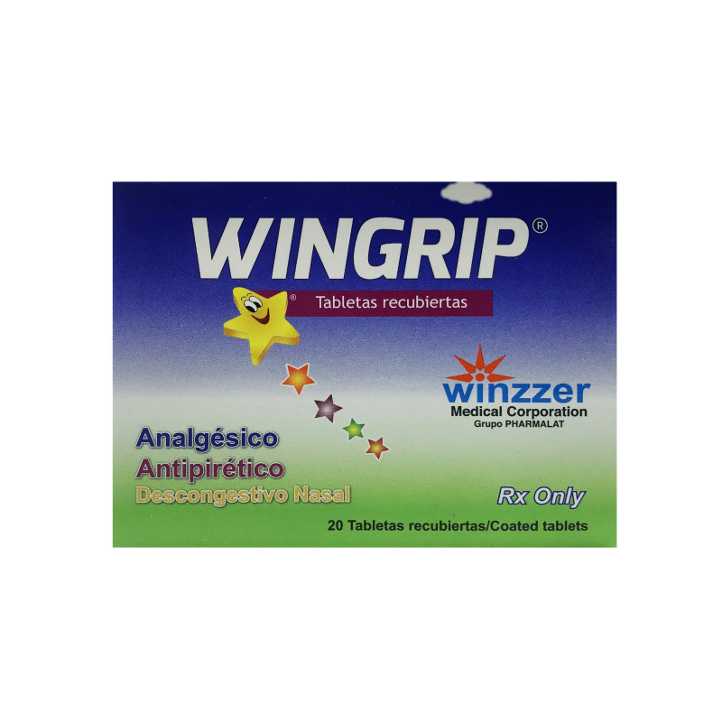 WINGRIP TABLETAS 500MG/10MG/8MG X 20