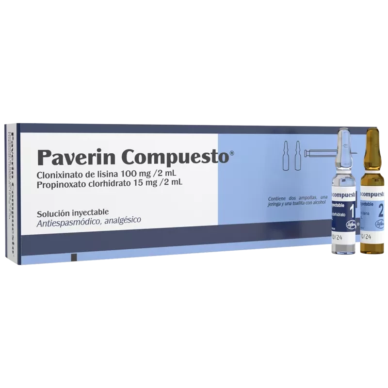 PAVERIN COMPUESTO 15MG/100MG AMPOLLA X 1