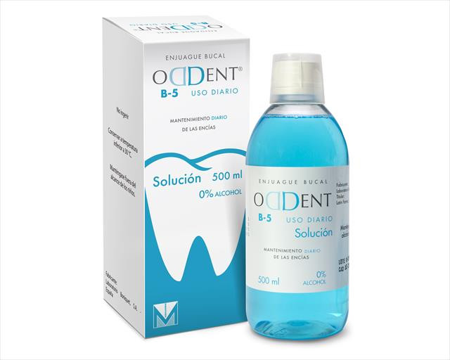 ENJUAGUE BUCAL ODDENT B5 USO DIARIO ETIQUETA AZUL X 500ML