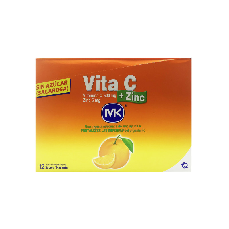 VITA C + ZINC MK SOBRES 500MG X 12 (Mast NARANJA) TABLETAS