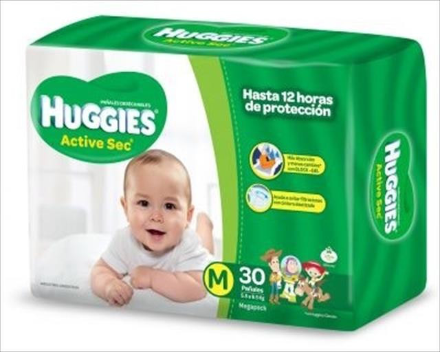 HUGGIES ACTIVE SEC REG M x 11