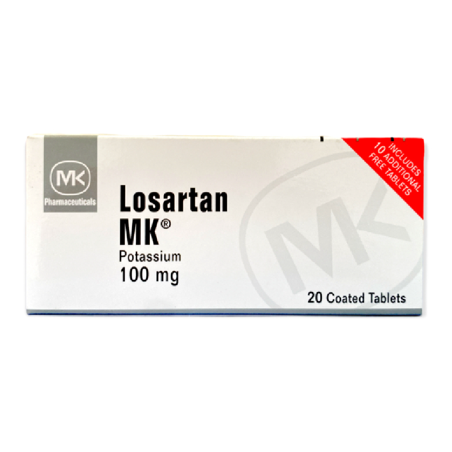 LOSARTAN MK TABLETAS 100MG X 20+10 GRATIS