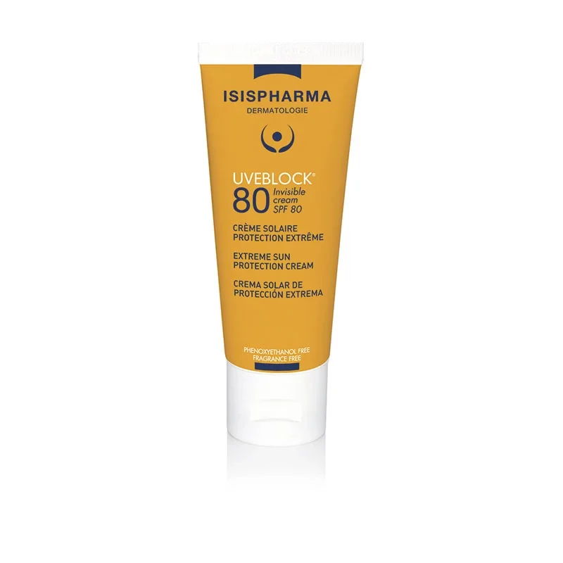 PROTECTOR SOLAR FACIAL UVERBLOCK SPF80 INVISIBLE CREAM TUBO 40ML