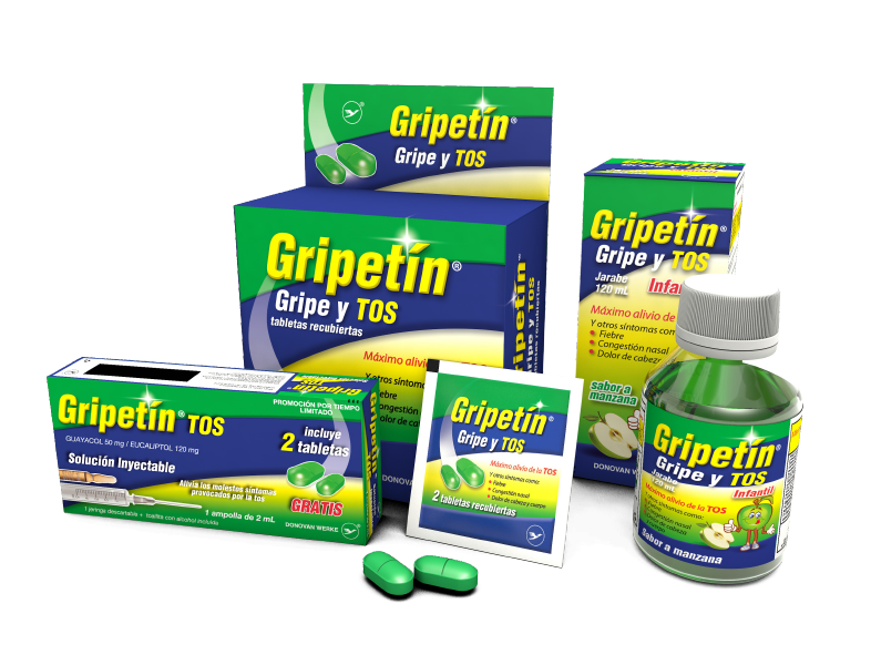 GRIPETIN GRIPE Y TOS TABLETAS x 2 (Sobre)