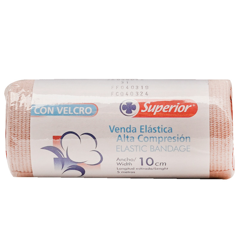 VENDA ELASTICA ALGODON SUPERIOR AC 4" X 5 CON VELCRO