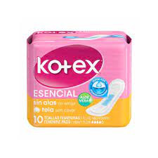 KOTEX ESENCIAL TELA BOLSA S/ALAS X 10