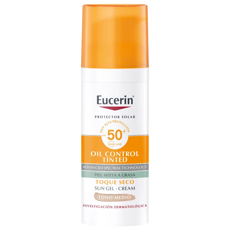 EUCERIN SOLAR FPS50 TOQUE SECO-TONO MEDIO X 50ML