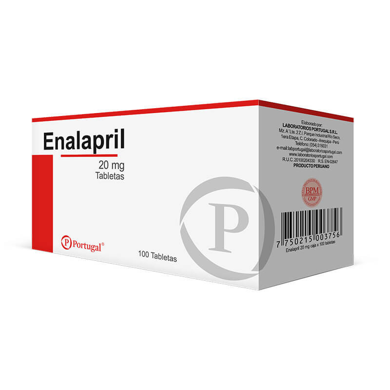 ENALAPRIL TABLETAS 20MG X 100