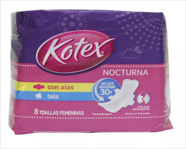 KOTEX NOCTURNA CON ALAS TELA X 8