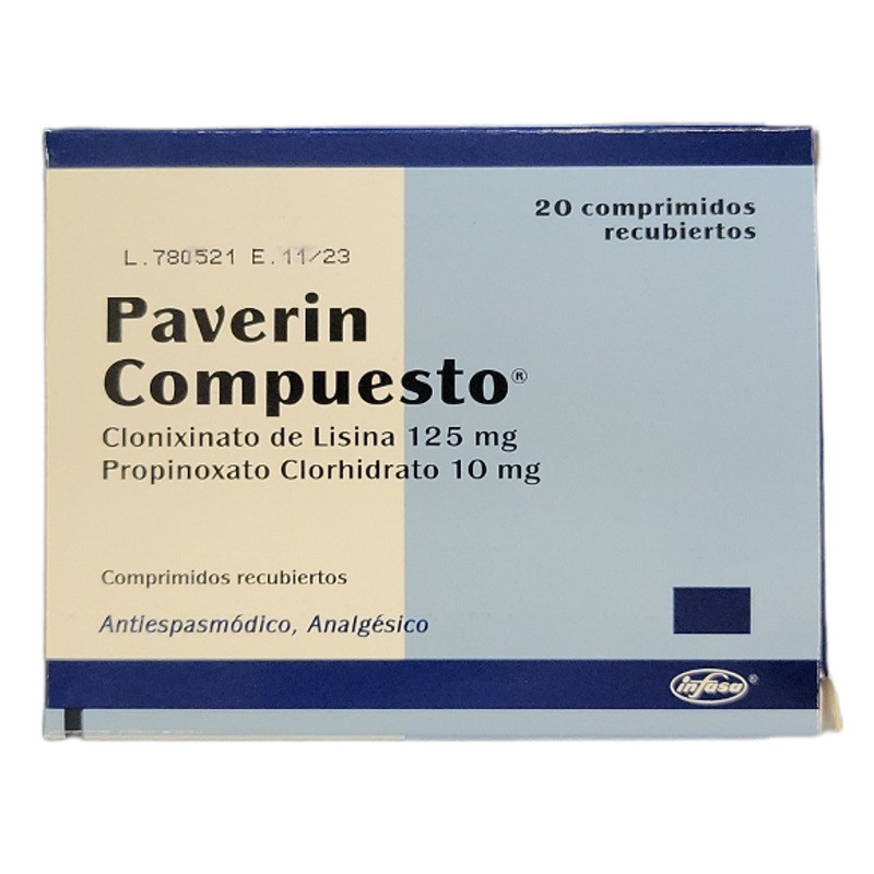 PAVERIN COMPUESTO 125/10MG X 20 COMPRIMIDOS