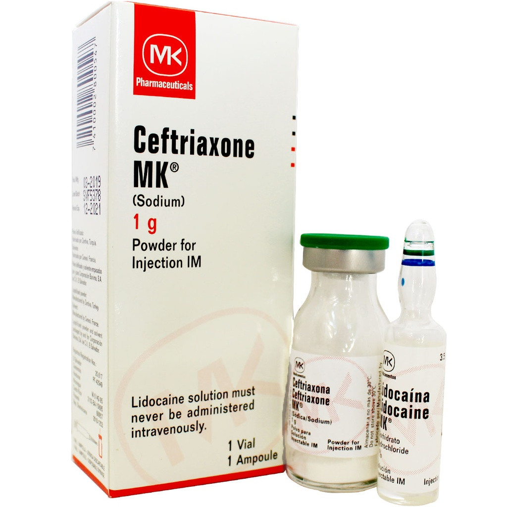 CEFTRIAXONA MK AMPOLLA INY IM 1G X 1