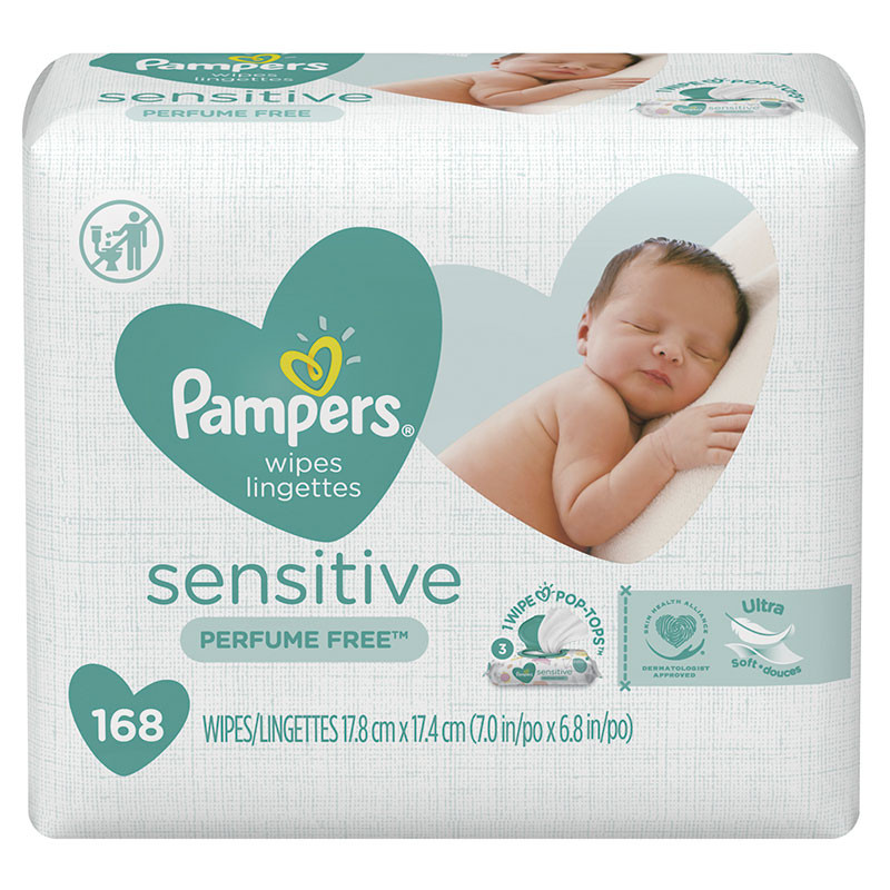 PAMPERS WIPES SENSITIVE X 168 (3PACK)