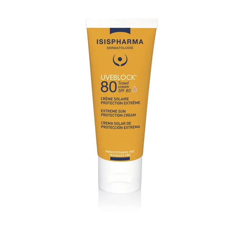 PROTECTOR SOLAR FACIAL UVERBLOCK SPF80 TINTED CREAM TUBO 40ML