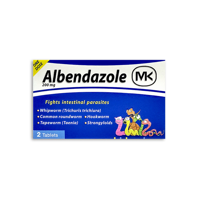 ALBENDAZOL MK TABLETAS 200MG X 2