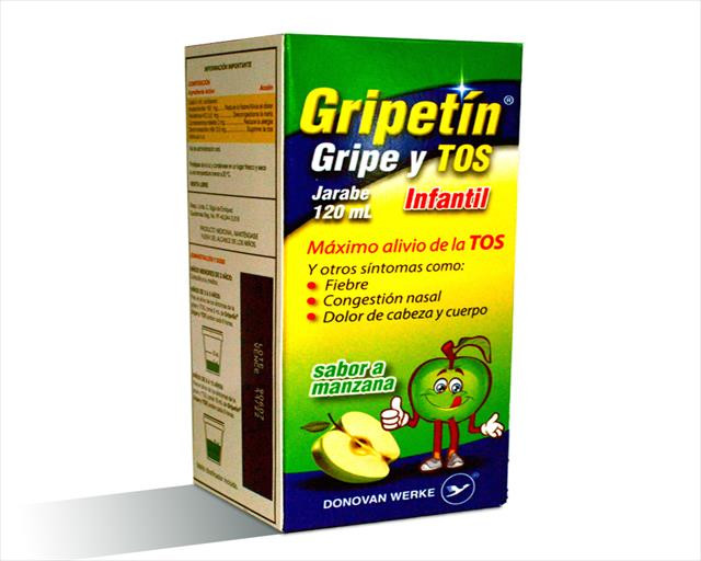 GRIPETIN GRIPE Y TOS INFANTIL MANZANA X 120 ML JARABE