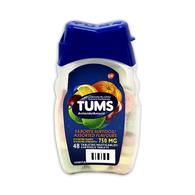 TUMS E.X. TROPICAL FRASCO X 48 TABLETAS