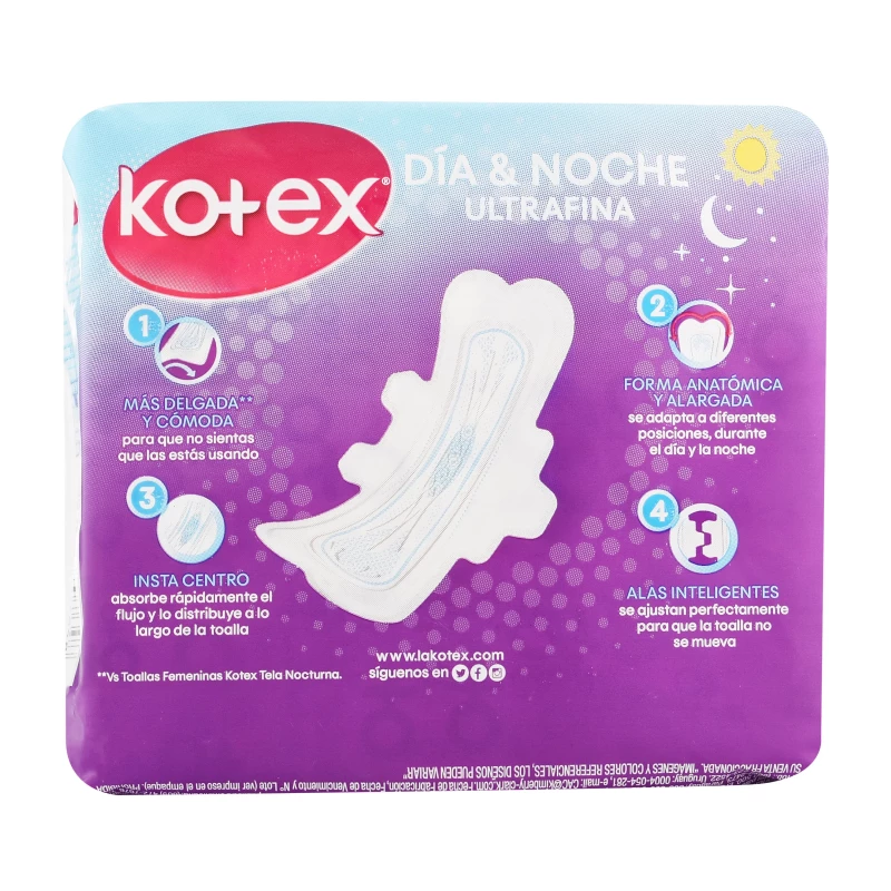 KOTEX ULTRAFINA DIA/NOCHE C/ALAS X 8