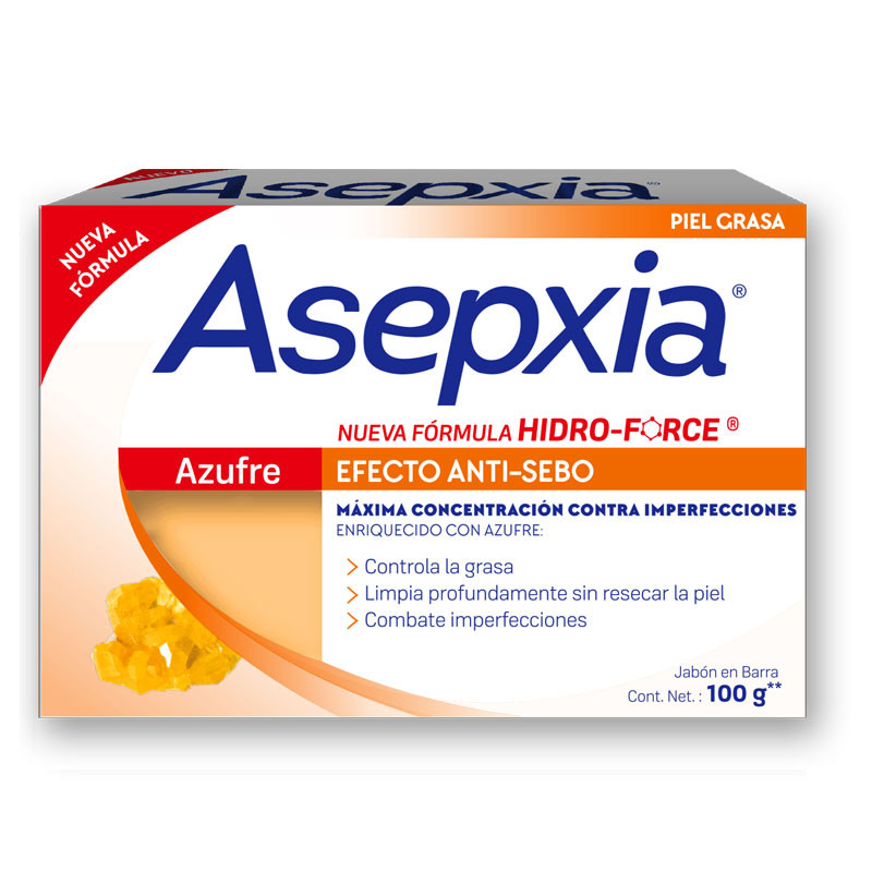 ASEPXIA JABON BARRA AZUFRE X 100G (Piel Grasa)