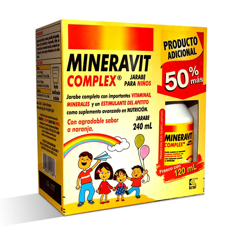 MINERAVIT COMPLEX X 240 ML JARABE + 120 ML GRATIS