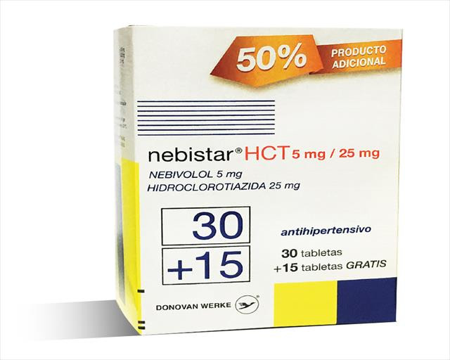 NEBISTAR HCT 5MG/25MG X 30+15 TABLETAS