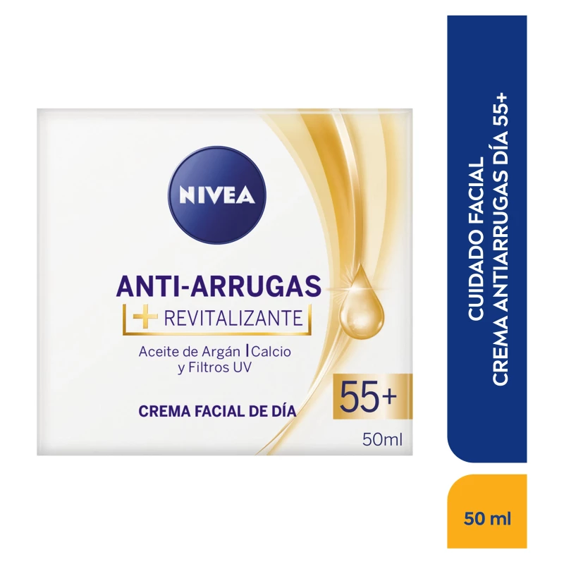 NIVEA ANTI-ARRUGAS + REITALIZANTE CREMA DIA 55+ x 50ML