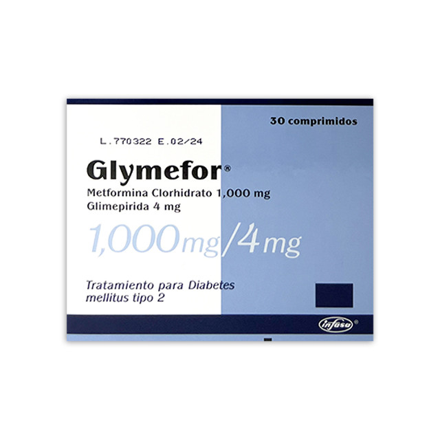 GLYMEFOR 1000/4MG X 30 COMPRIMIDOS