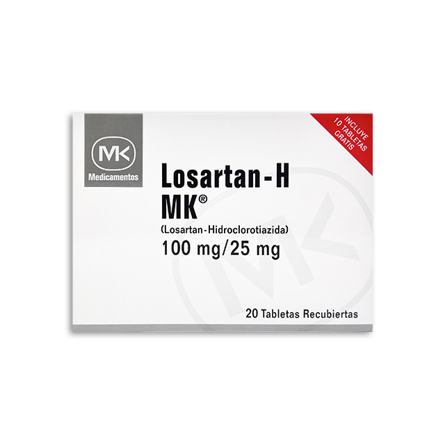 LOSARTAN-H MK 100/25MG X 20+10 TABLETAS